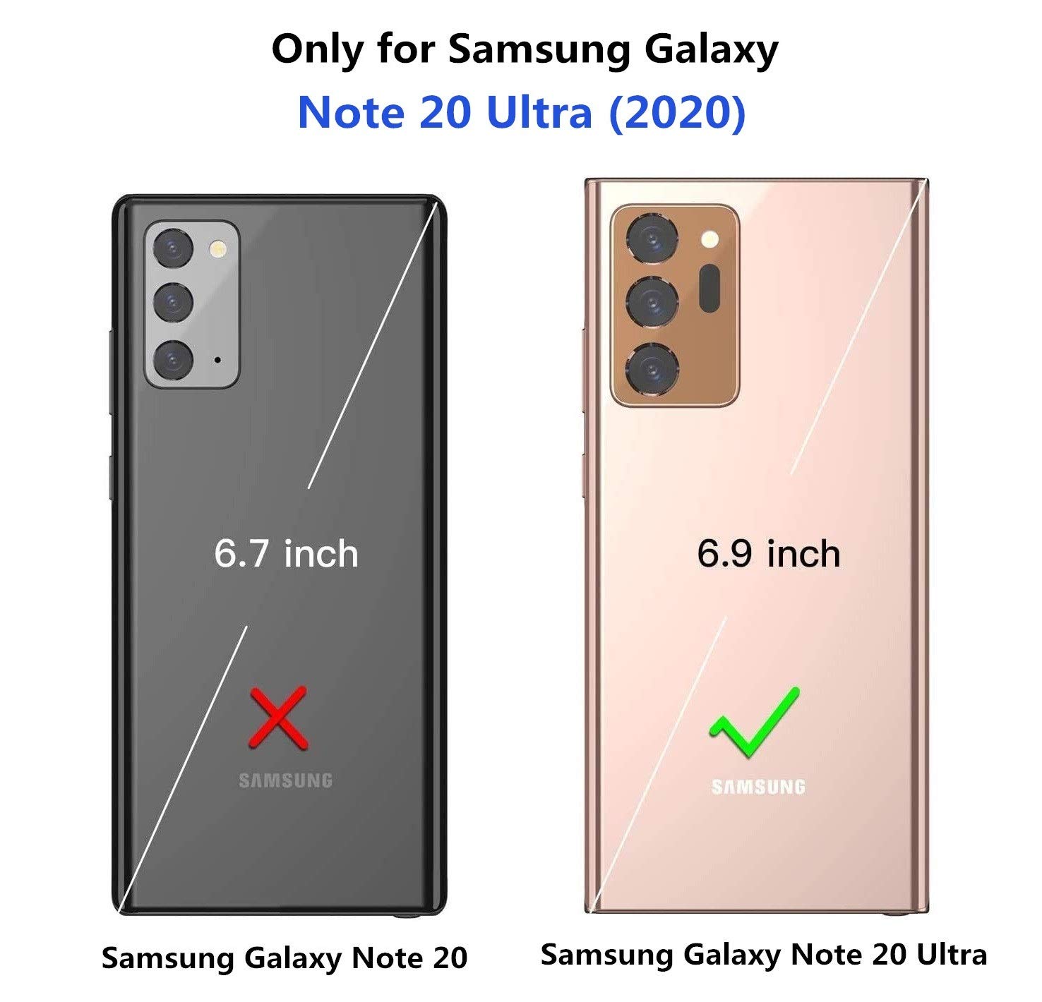 Samsung Galaxy Note 20 Ultra Case with Rotatable Metal Ring Kickstand & Magnetic Car Mount - Shockproof Anti-Scratch Ultra-Slim Protective Cover (Black) - Perfect for Work, Travel & Daily Use