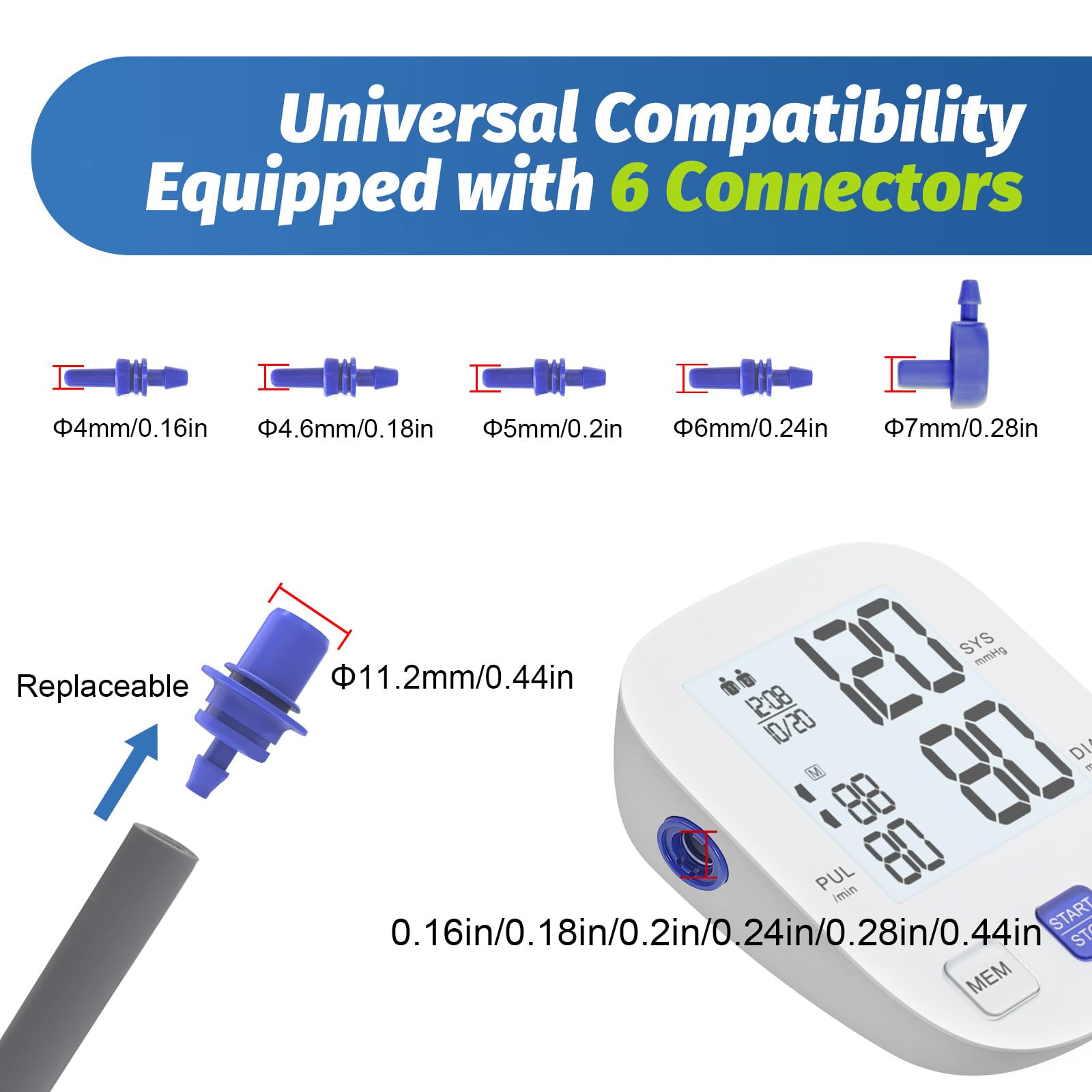 Kids & Women Pediatric Blood Pressure Cuff - Small Child BP Monitor Replacement (5.9-9.5 Inch Arm) with 6 Connectors for Most Monitors - Perfect for Home Health Checks & Pediatric Clinics