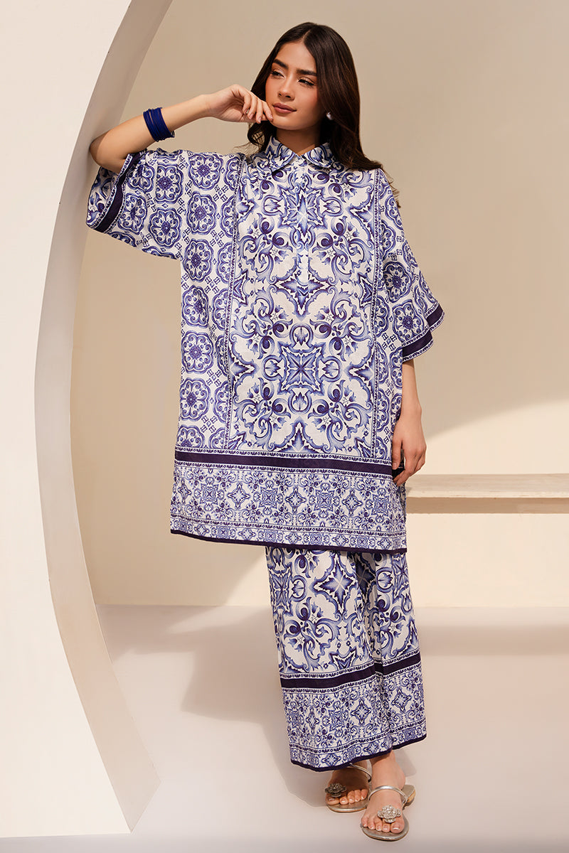 MISTY HUES Women's 2-Piece Outfit Set - Stylish Shirt & Comfortable Trousers for Work, Casual Wear & Travel