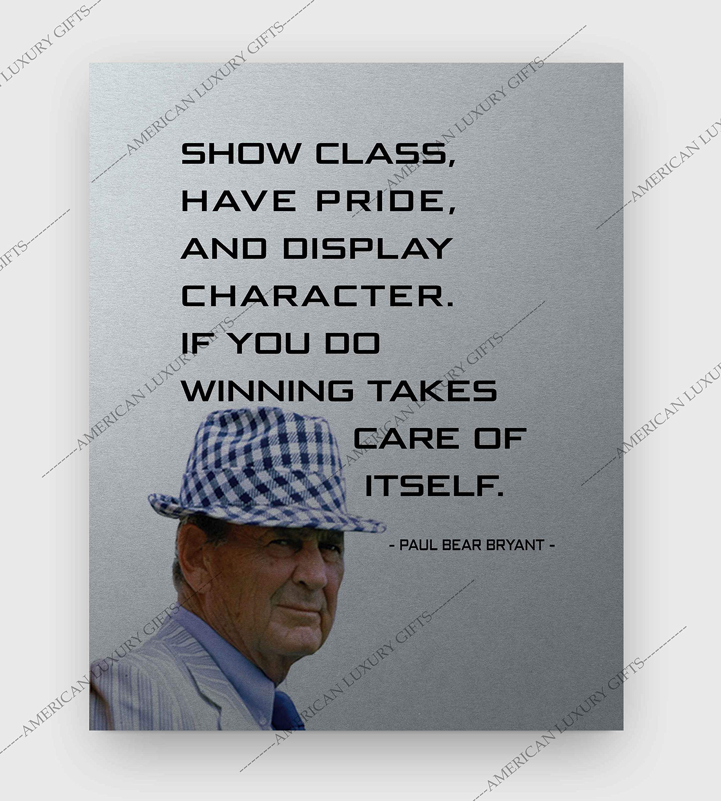 Paul Bear Bryant Motivational Quotes Wall Art Print - Inspirational Home, Office & Gym Decor - Unframed 8x10 - Perfect Coaching Gift for Football Fans & Sports Enthusiasts