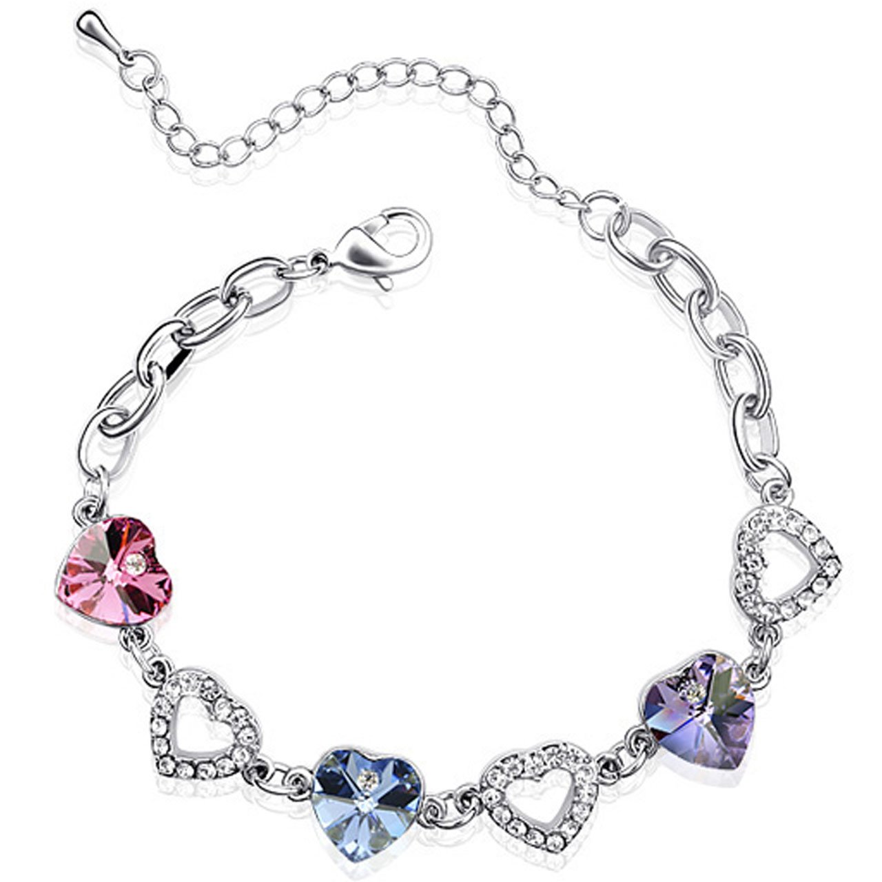 Swarovski Crystal Heart Bracelet - Elegant Gift for Her