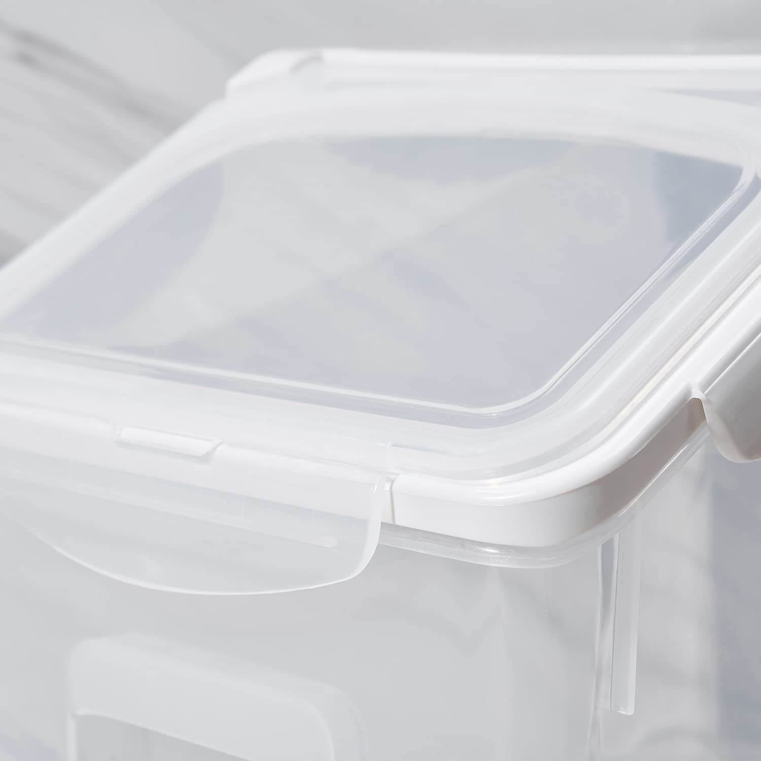 HANAMYA 15 Liter / 30 lbs Airtight Rice Storage Container with Measuring Cup - BPA Free Food Grade Plastic for Rice, Grains, Pet Food & Flour - Clear Kitchen & Pantry Organization Solution (1 Count) - Perfect for Bulk Food Storage, Meal Prep & Long-Term Preservation