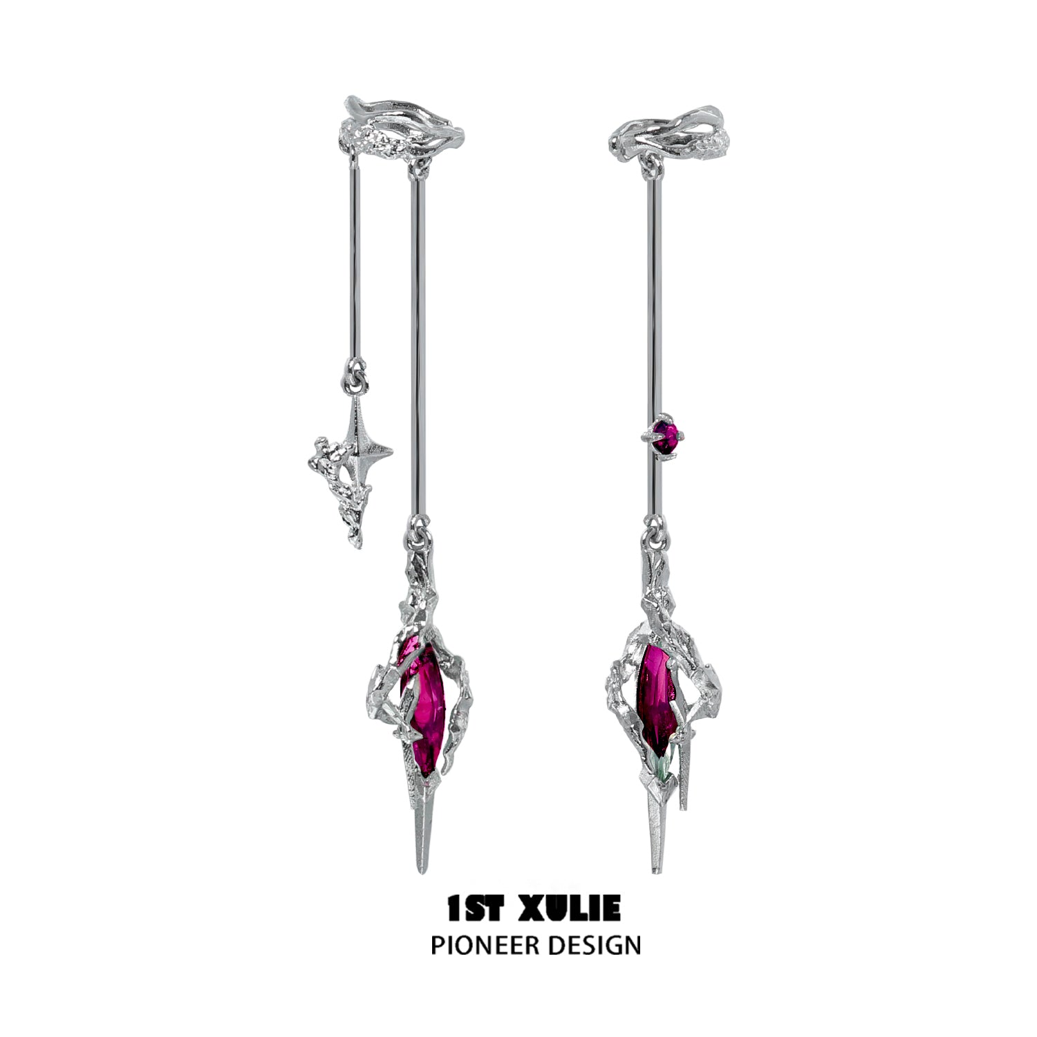 24K Gold & 18K Platinum Plated Moissanite Diamond Ear Clips - Luxury Star Trails Earrings for Women | Perfect for Weddings, Parties & Special Occasions