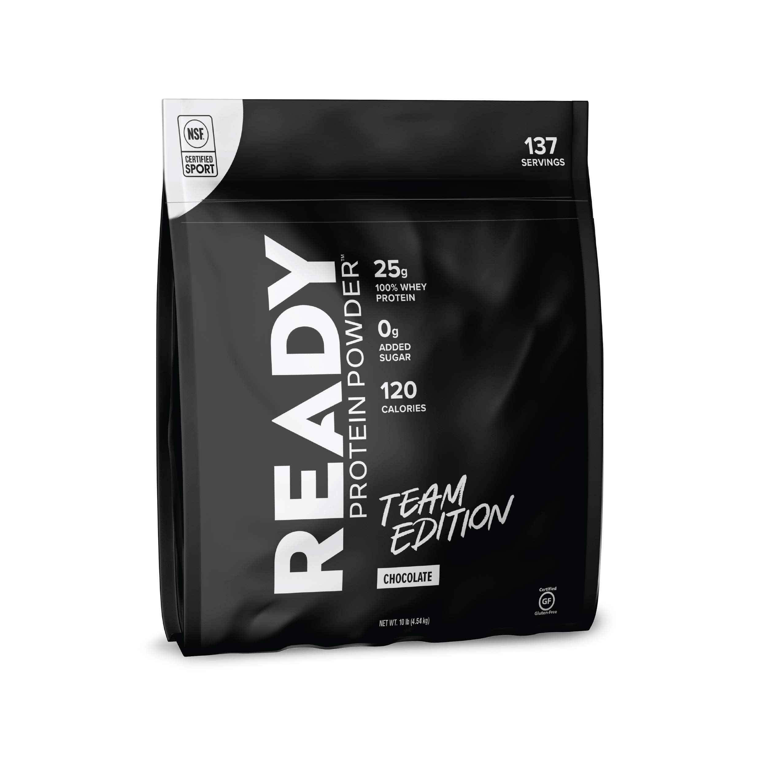 Ready Protein Powder - 25g Whey Protein, 0g Added Sugar, 7 Simple Ingredients, Chocolate Flavor, 10 Pound Bag | Perfect for Post-Workout Recovery & Muscle Building