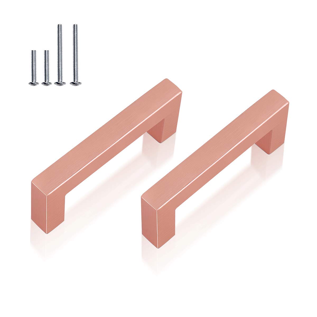 10Pack Brushed Rose Gold Cabinet Handles - Stainless Steel Drawer Pulls for Kitchen & Dresser