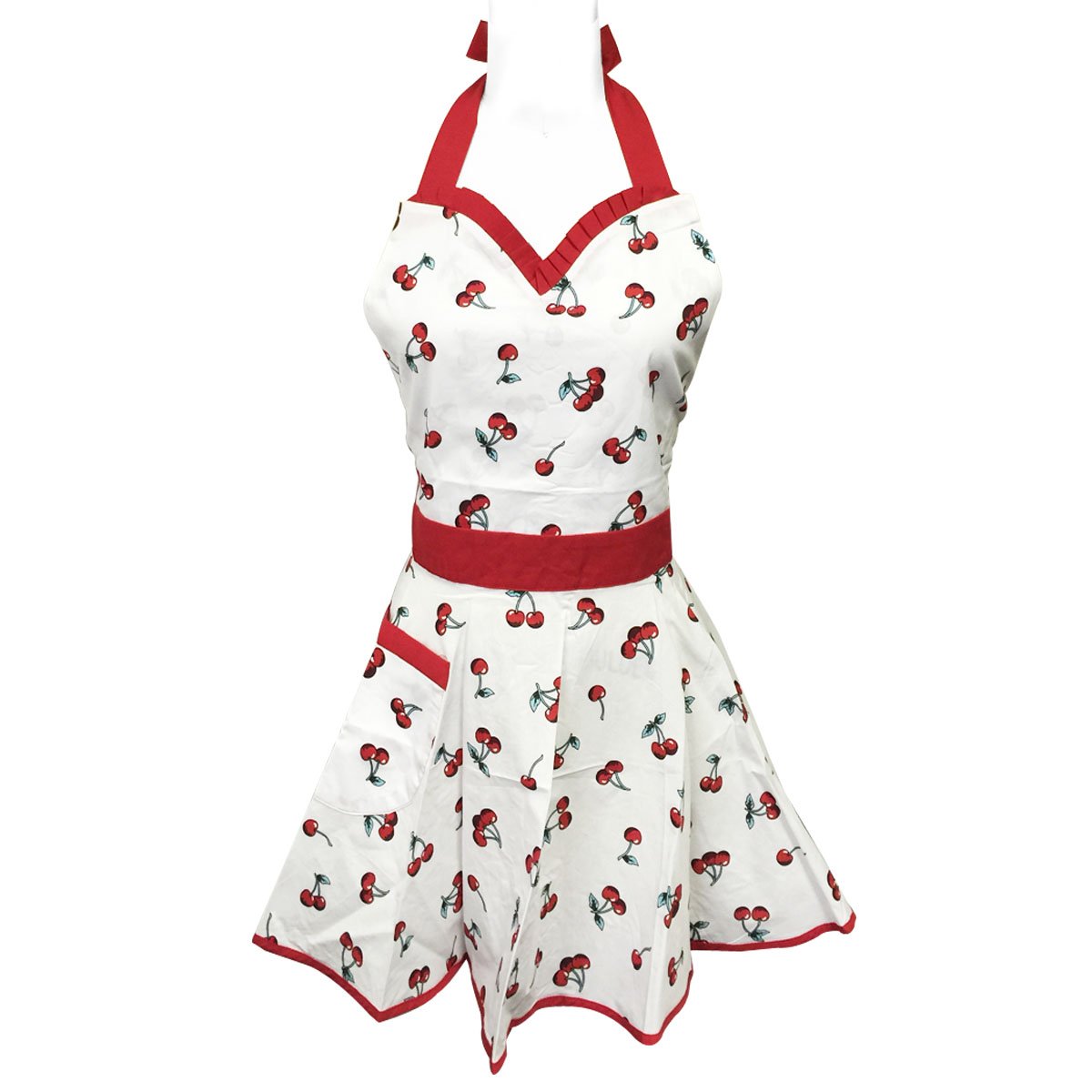 Bowbear 50’s Vintage Retro Kitchen Apron for Women - Adjustable Waist & Pockets - Perfect for Cooking, Baking, BBQ & Housework