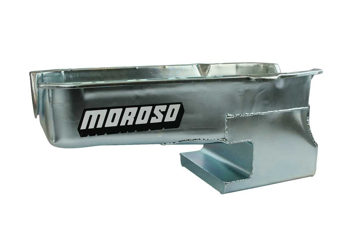 Moroso 20213 Steel Wet Sump Oil Pan - Compatible with Small Block Chevy 80-85 & Dart SHP Engines, Fits 62-67 Chevy II Nova - High-Performance Oil Pan for Racing & Engine Upgrades