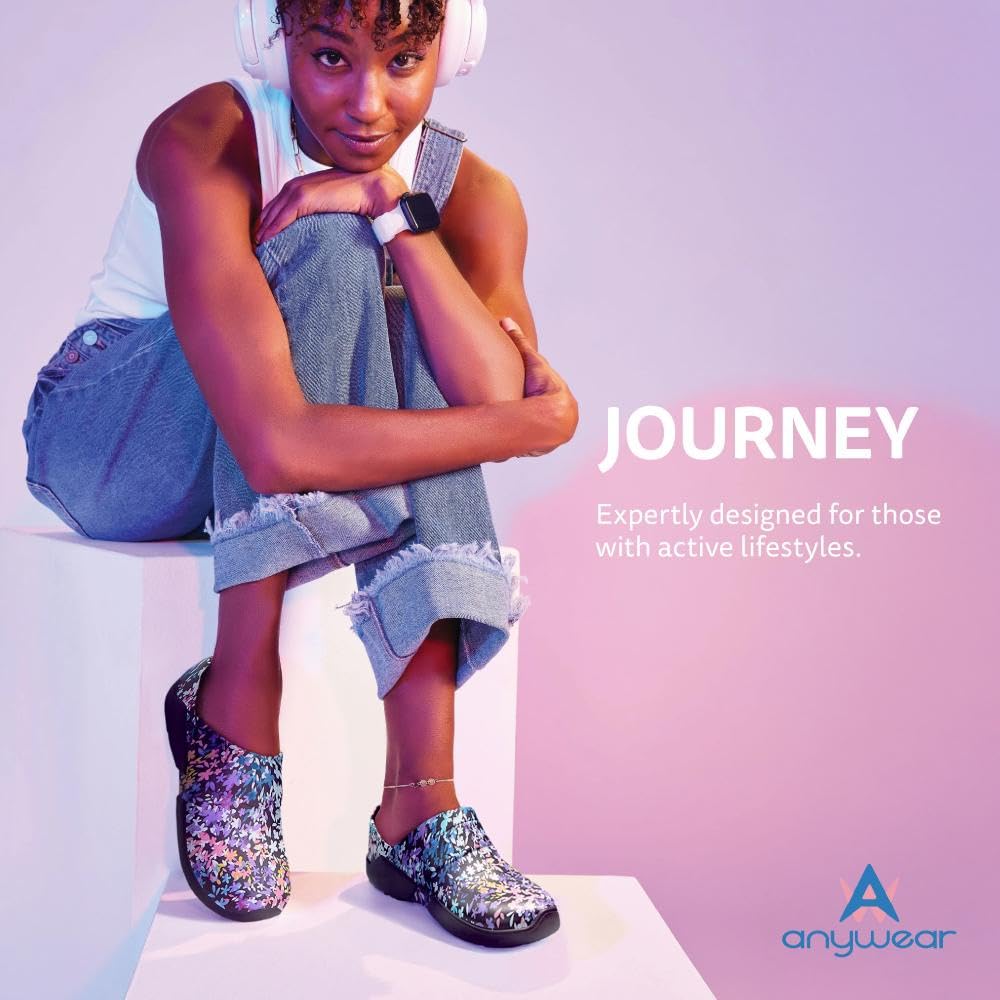 Anywear Journey Unisex Clogs - Lightweight Waterproof Slip-On Shoes with EVA Cushioning | Comfortable for Gardening, Healthcare, Food Service Professionals | Perfect for Nurses, Chefs & Outdoor Activities