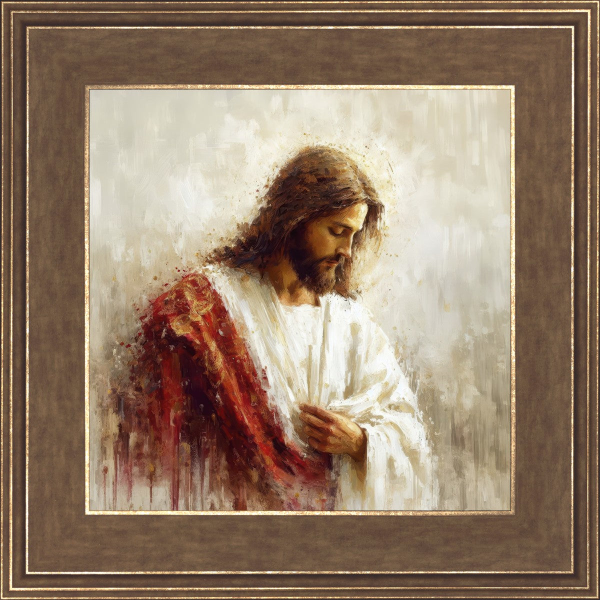 Jesus Christ in Red Robes - Religious Wall Art for Home & Church Decor - Perfect for Prayer Rooms, Sunday Schools & Christian Gifts