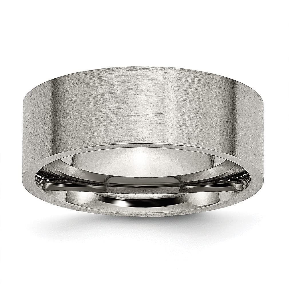 ICE CARATS 8mm Titanium Wedding Band Ring for Men - Classic Flat Design, Durable & Hypoallergenic Jewelry - Perfect Gift for Dad, Husband & Groom - Ideal for Weddings, Anniversaries & Everyday Wear