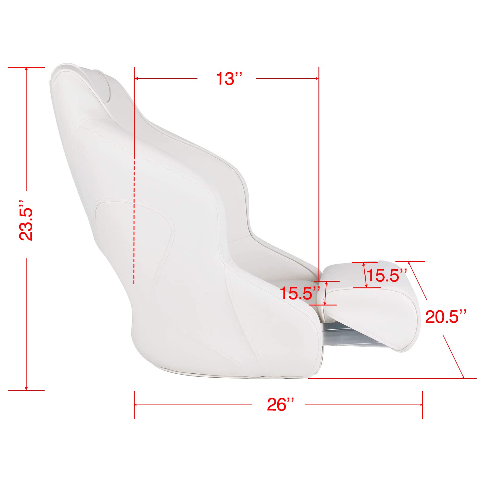 Premium Two-Tone Captain's Bucket Boat Seat with Flip-Up Design - Durable & Comfortable for Fishing, Yachting, and Marine Boating Adventures