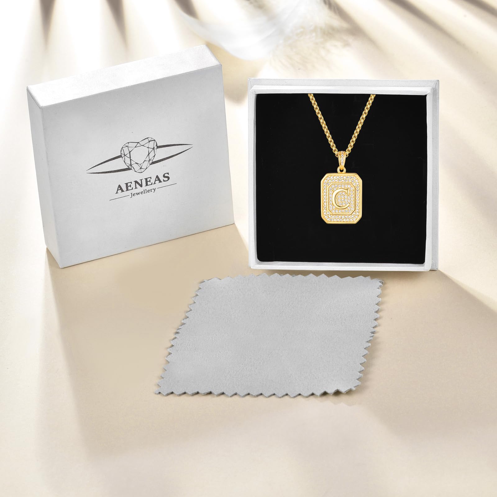 AENEAS Initial Necklace for Women - Gold Filled Sterling Silver Letter Pendant Jewelry Gift for Mom, Wife, Girlfriend - Perfect for Birthday, Anniversary, Christmas & Everyday Wear