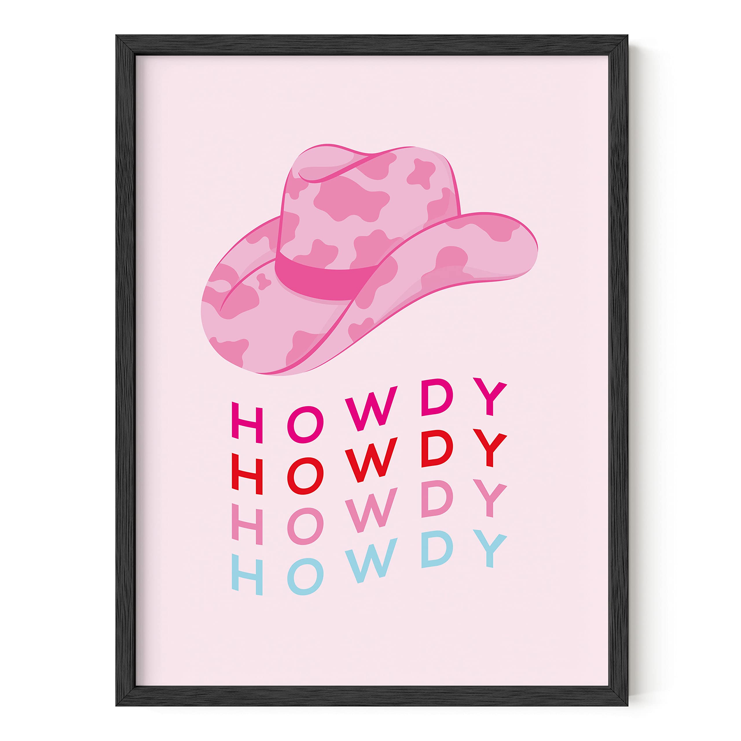 HAUS AND HUES Pink Aesthetic Posters - Preppy Wall Art for Girls Room Decor, Dorm Paintings, VSCO Style Pictures (12x16 Inch, Black Frame) | Perfect for Teen Bedroom, College Dorm, Home Office & Gift Giving