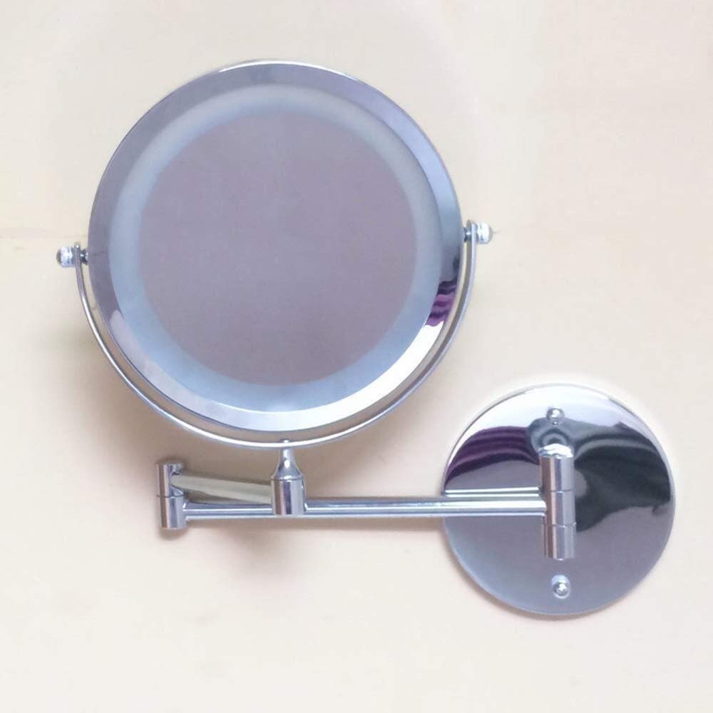 SGSG 7-Inch Wall Mounted LED Makeup Mirror with 5X Magnifying - Folding Vanity Mirror for Bathroom, Bedroom & Dressing Room - Double-Sided Adjustable Cosmetic Mirror with Bright Lights
