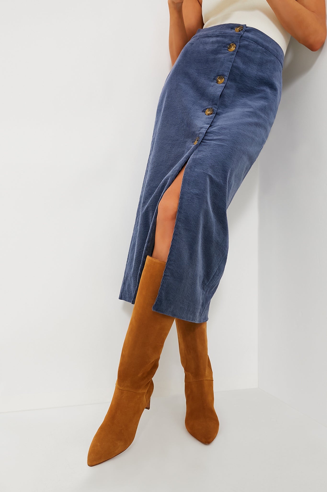 Blue Tilda Skirt for Women | Flowy Midi Skirt with Elastic Waist | Perfect for Summer Outfits, Beach Vacations & Boho Fashion