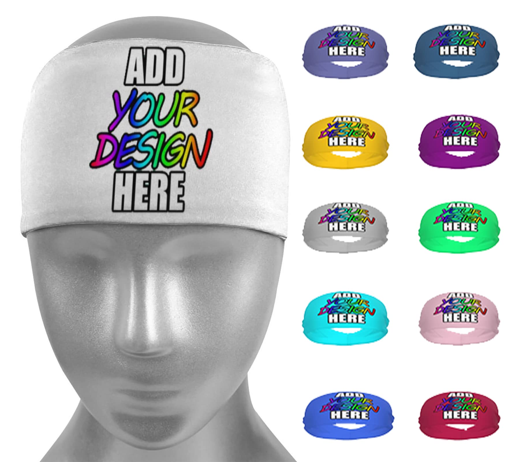 Custom Personalized Sport Headbands for Men & Women - Moisture Wicking Workout Sweatbands for Gym, Running, Yoga & Cycling - Stretchy Hairbands & Bandanas for Basketball, Tennis & Outdoor Sports - Perfect for Fitness, Workouts & Active Lifestyle