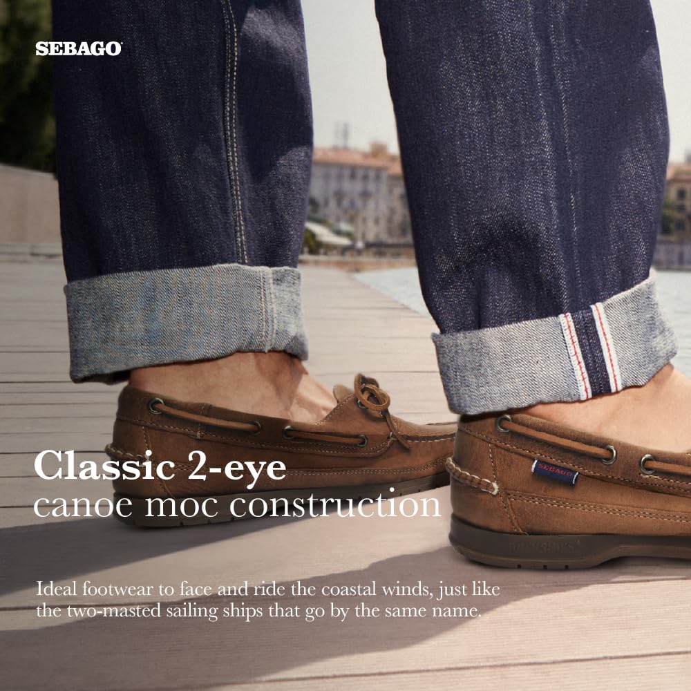 Sebago Men's SCHOONER Moccasins - Premium Leather Boat Shoes for Men | Comfortable & Stylish Casual Footwear for Sailing, Driving & Everyday Wear