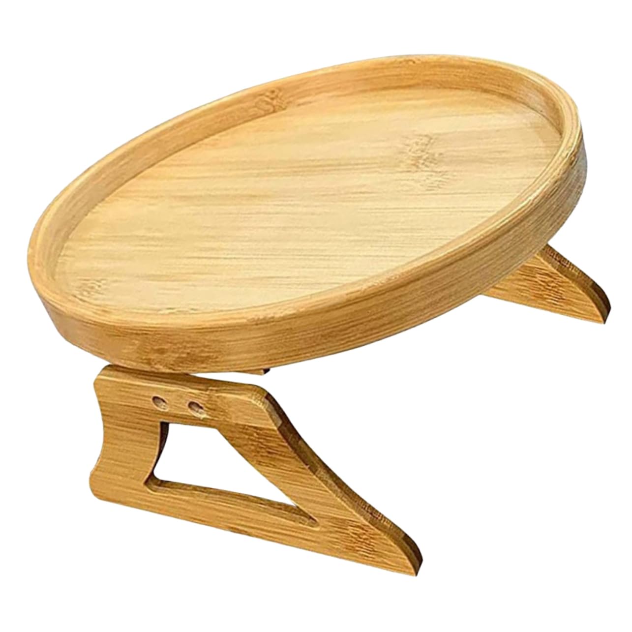 Foldable Wooden Sofa Armrest Tray - Clip On Couch Table for Drinks, Snacks & Remote Control - Compact Design for Living Room, Bedroom & Office Use