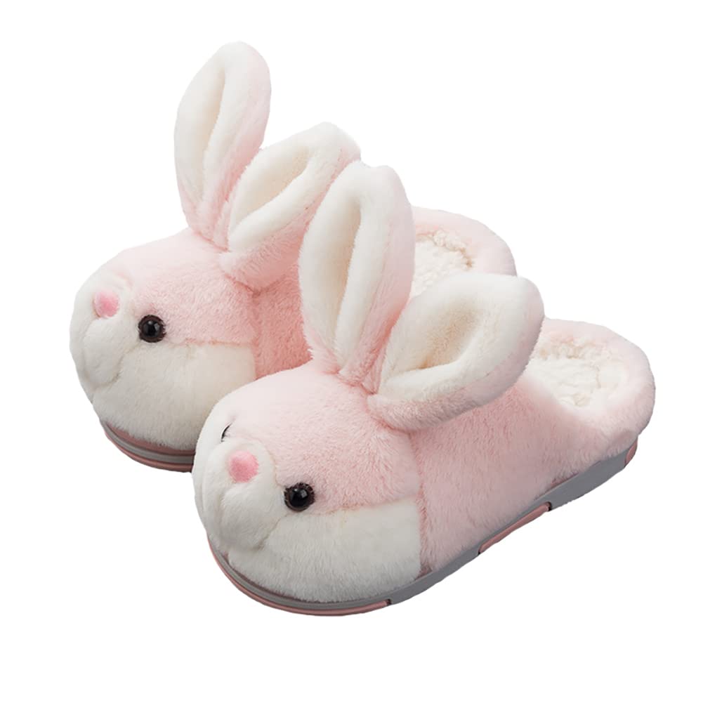 Cozy Fuzzy Bunny Slippers for Women & Girls - Warm Plush Animal House Slippers for Winter - Soft Pink Indoor/Outdoor Home Shoes - Perfect for Bedroom, Lounge & Gift Giving