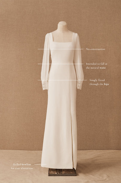 BHLDN Jenny Yoo Myla Wedding Gown - Elegant Lace Bridal Dress for Bride, Perfect for Beach, Church & Formal Weddings
