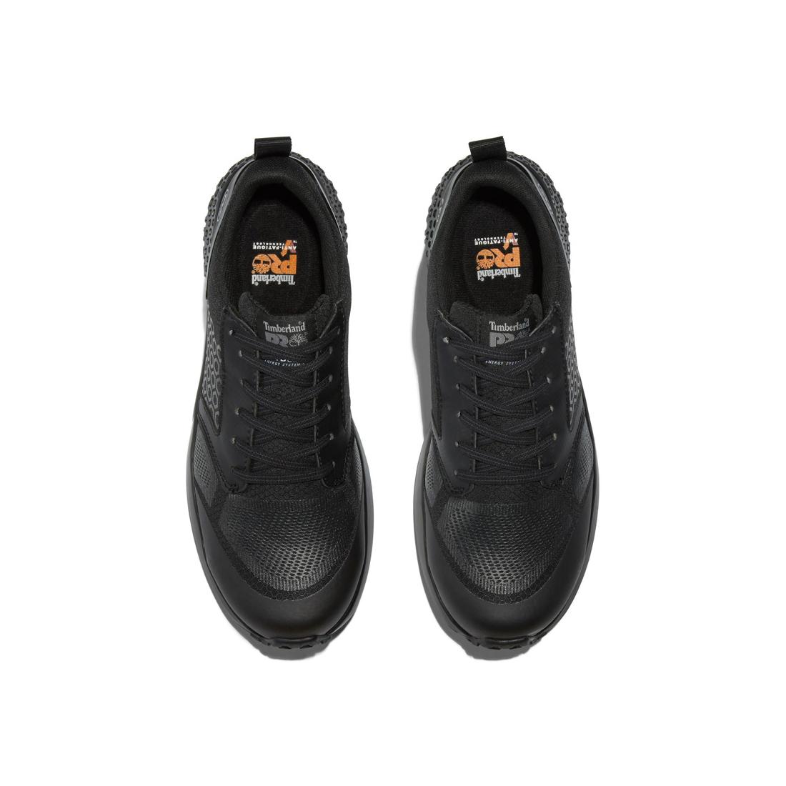 Reaxion Composite Toe Work Shoes for Men - Black Safety Boots with Slip Resistant & Electrical Hazard Protection | Ideal for Construction, Warehouse & Industrial Work