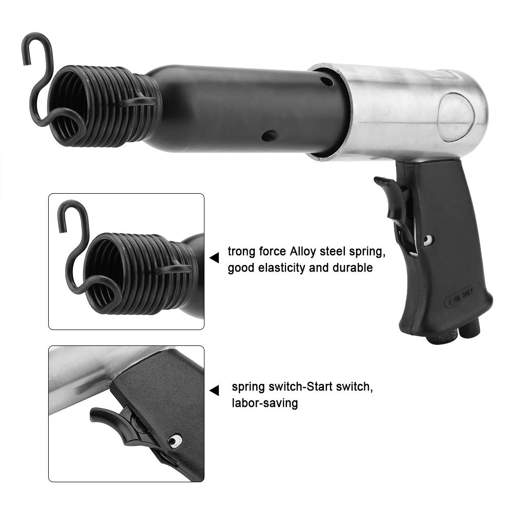 Heavy Duty 250mm Air Hammer Kit with Chisel Bits - Professional Pneumatic Tool for Metalworking, Demolition & Auto Repair | Air Compressor Accessory for DIY & Construction Projects