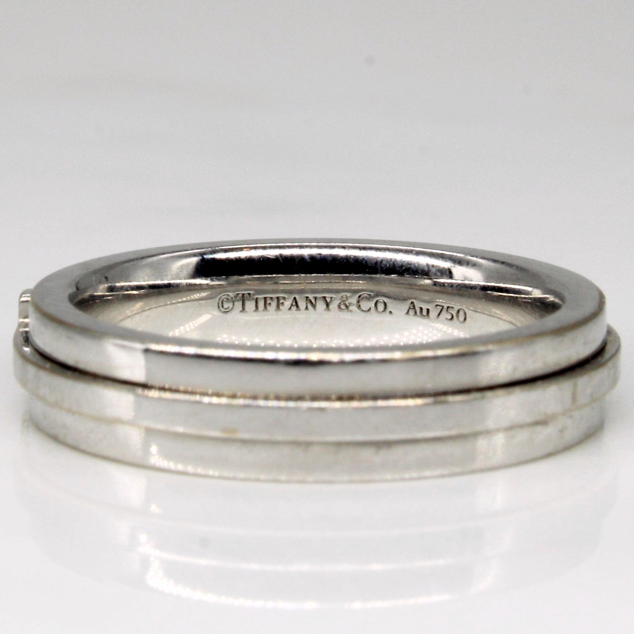Tiffany & Co 18kt White Gold Narrow T Ring - Size 7 | Elegant Jewelry for Women, Perfect for Gifts, Anniversaries & Special Occasions