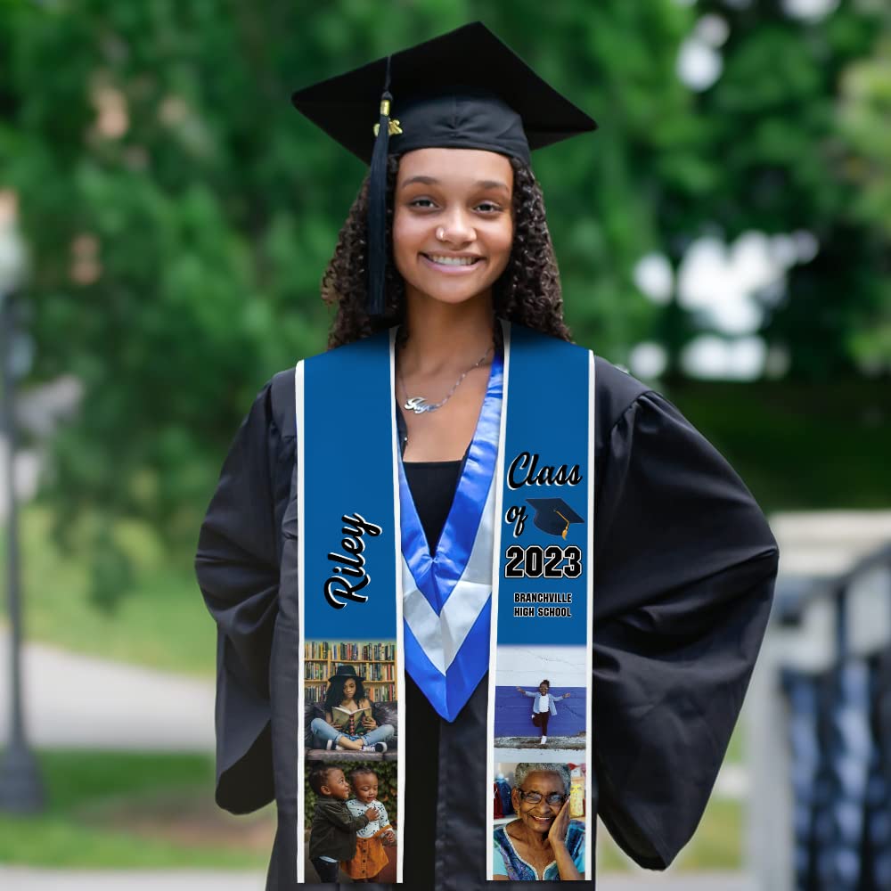 **Custom Graduation Stoles for Class of 2025 - Personalized American & Mexican Flag Sash - Unique Graduation Gift for High School & College - Perfect for Commencement Ceremonies & Celebrations**