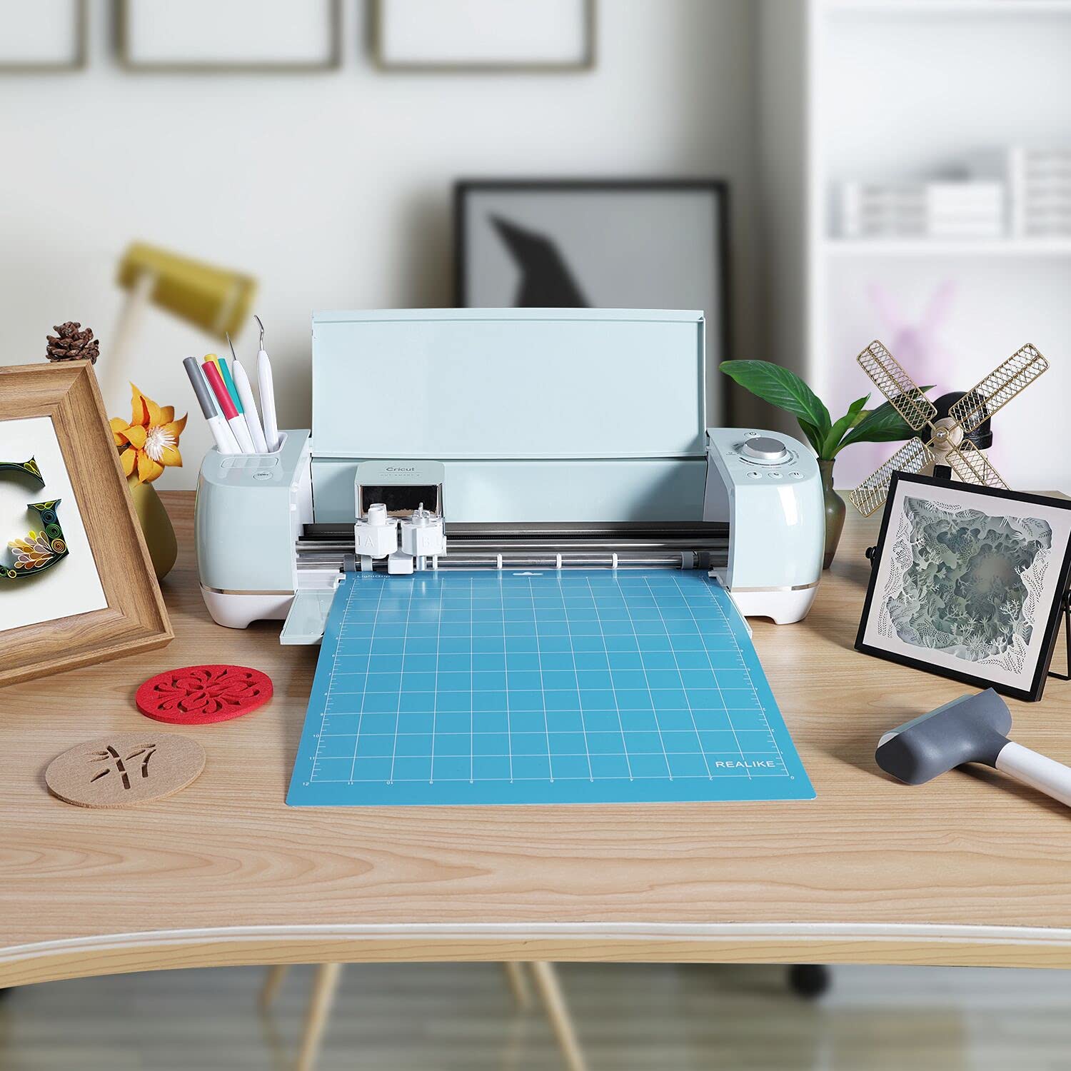 REALIKE 12x12 Inch Self-Healing Cutting Mat - 3 Pack for Cricut Maker 3, Maker, Explore 3, Air 2, Air & One - Non-Slip Gridded Craft Mat with Adhesive Backing - Perfect for DIY Projects, Scrapbooking, Quilting, Sewing & Paper Crafts (Variety Colors)