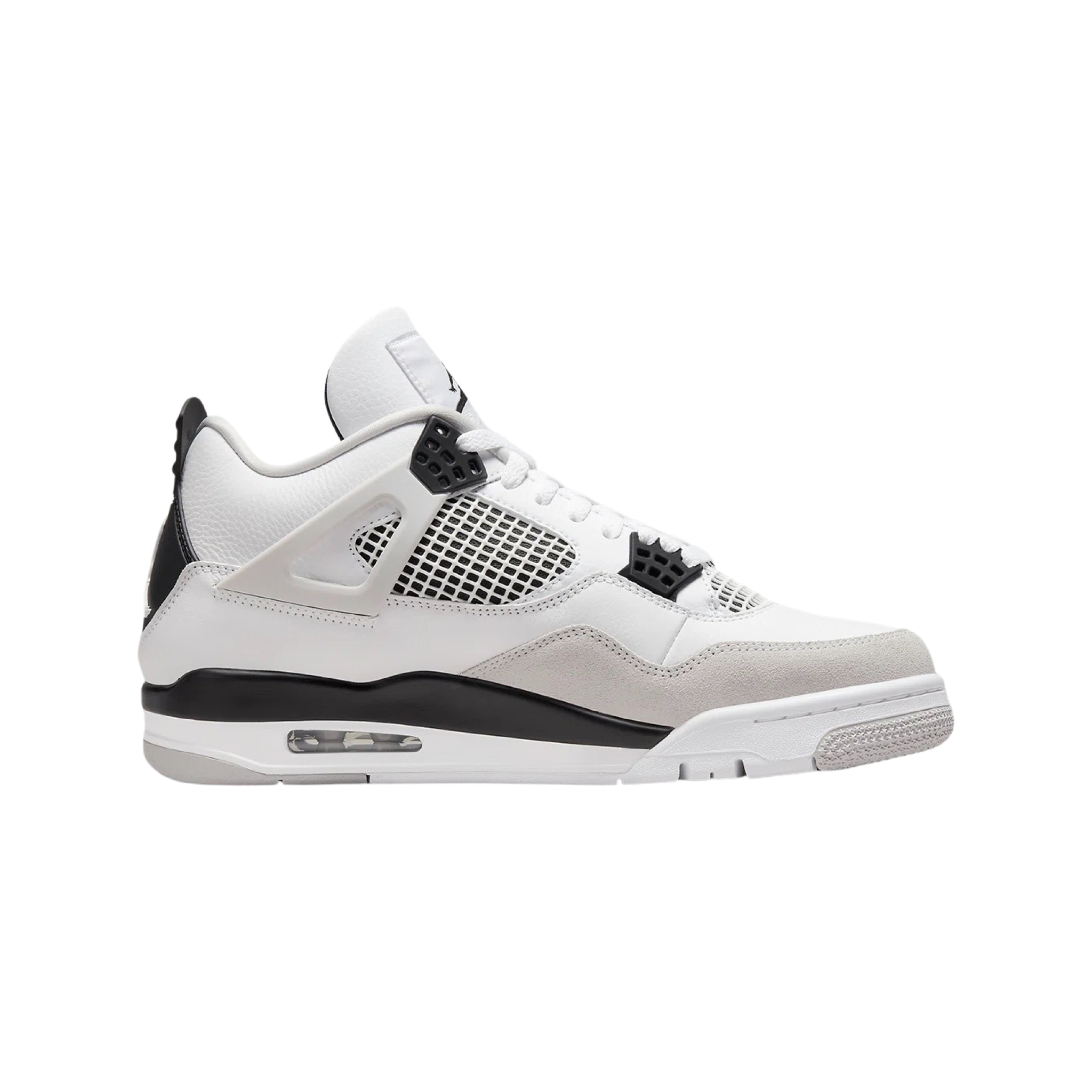 Air Jordan 4 Retro Military Black White Black Neutral Grey Men's Basketball Shoes - Perfect for Streetwear, Sneaker Collection & Casual Fashion