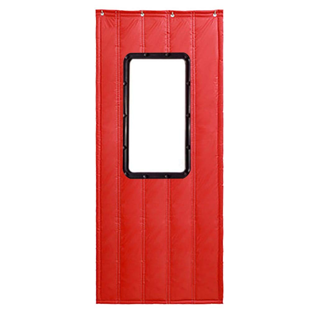 GuoWei Thermal Insulated Red Door Curtain - Winter Windproof, Cold Blockout, Energy Saving for Outdoor Greenhouse, Barn, Shed - Custom Size 100x250cm - Perfect for Home, Farm & Patio Use