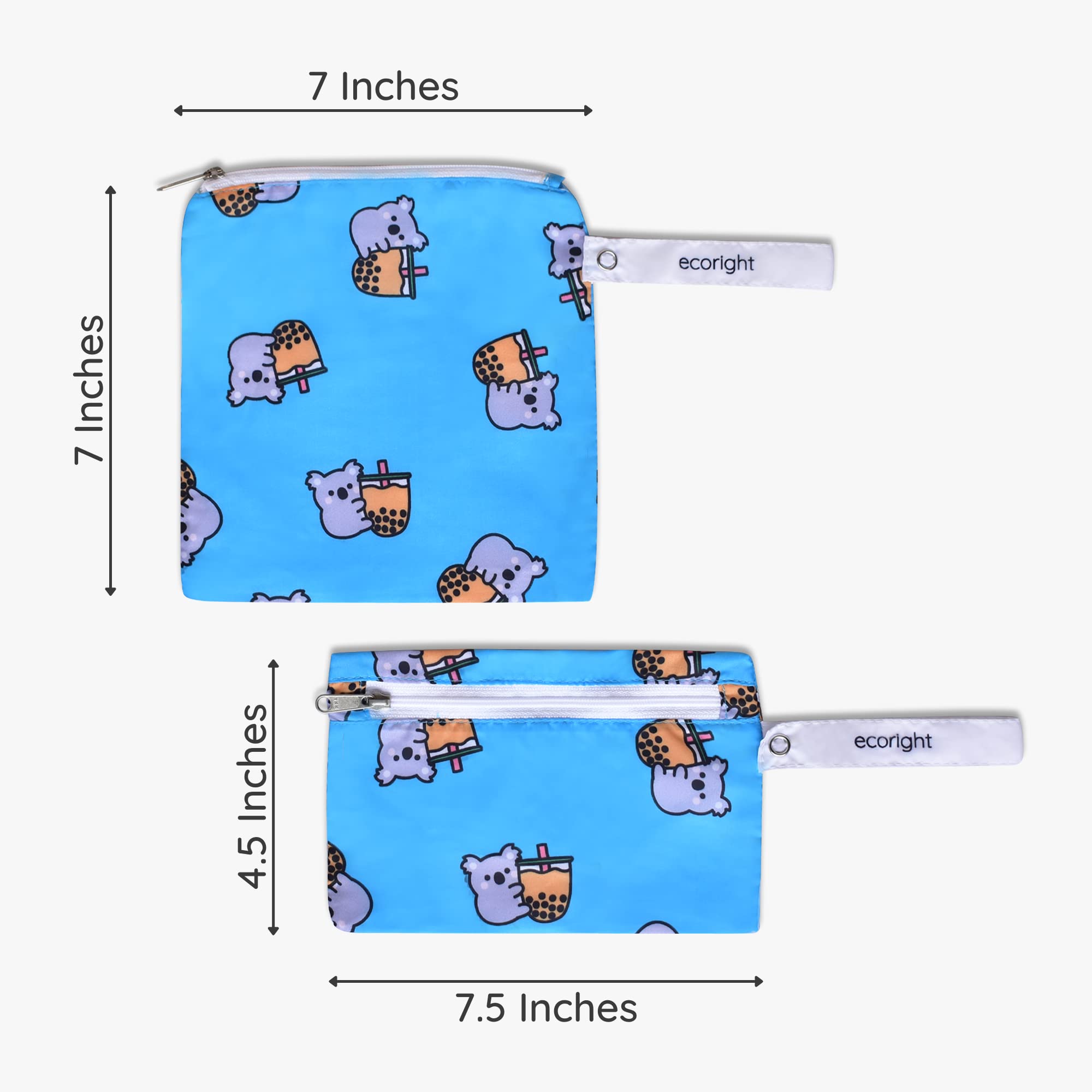 EcoRight 100% Recycled Reusable Sandwich Bags & Snack Bags - BPA Free, Food Safe, Set of 2 - Perfect for School Lunches, Picnics & Meal Prep