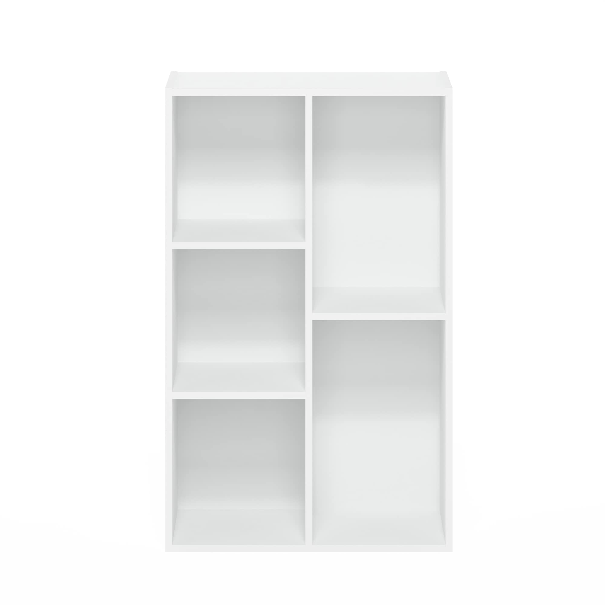 Furinno Luder 5-Cube Open Shelf Organizer - No Tools Assembly Required - White - Perfect for Home Office, Living Room & Bedroom Storage