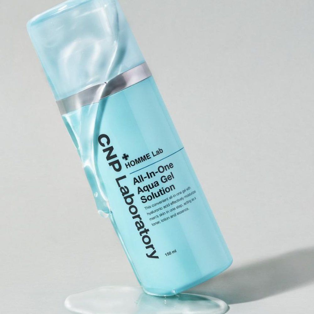 CNP Laboratory Homme Lab All In One Aqua Gel Solution 150ml - Korean Skincare for Men, Hydrating Moisturizer with Anti-Aging Benefits | Perfect for Daily Face Care Routine & Travel Skincare Essentials