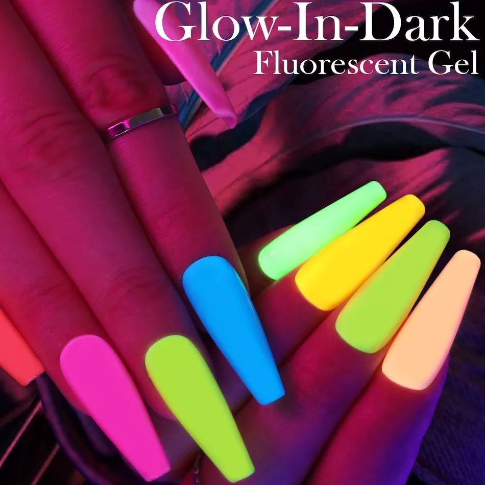 Glow in The Dark Nail Polish - Born Pretty Long-Lasting Fluorescent Gel Polish for UV/LED Lamps | Perfect for Night Parties, Halloween & Nail Art Designs