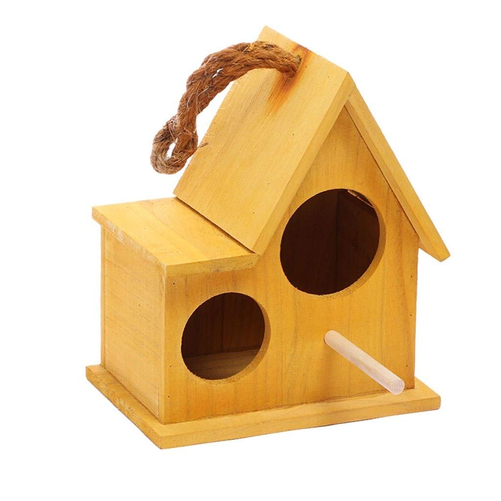 COKUERA Wooden Bird Carrier Cage - Handmade Garden Bird House & Nest Box for Small Birds - Decorative Birdcage for Indoor & Outdoor Use (Color D) | Perfect for Pet Birds, Garden Decor, and Bird Watching