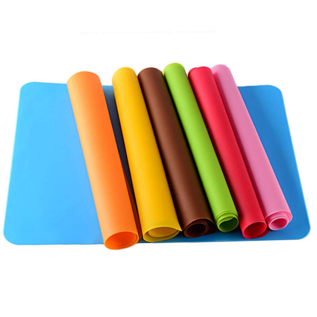 7PCS Non-Slip Silicone Baking Mats Set - Heat Resistant Insulation Table Mat, Kneading Dough Mat, Rolling Pastry Mat, Oven Mat & Soft Cutting Board for Baking, Cooking & Kitchen Counter Protection (Multicolor) - Perfect for Home Bakers, Pastry Chefs & DIY Cooking Enthusiasts