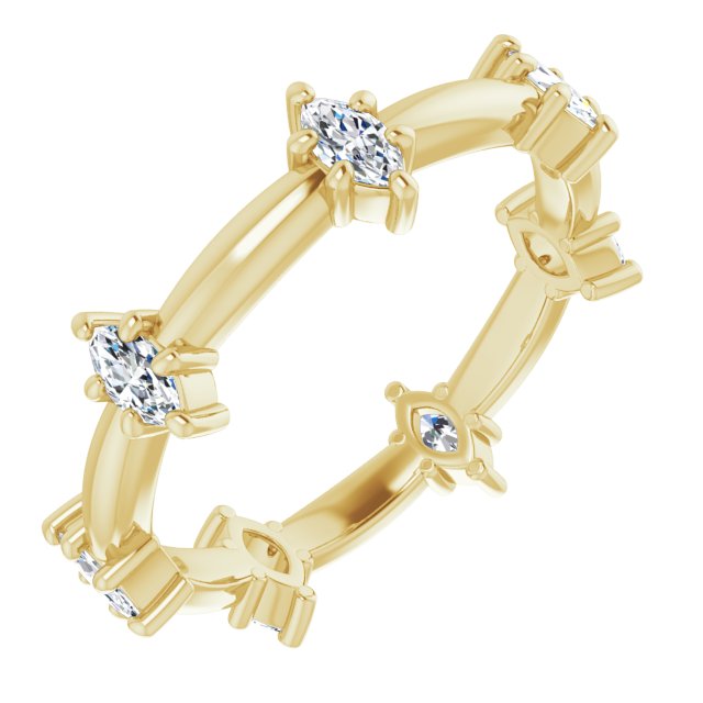 0.84 Carat Prong Set Marquese Diamond Eternity Wedding Band - Perfect for Anniversaries, Engagements & Special Occasions