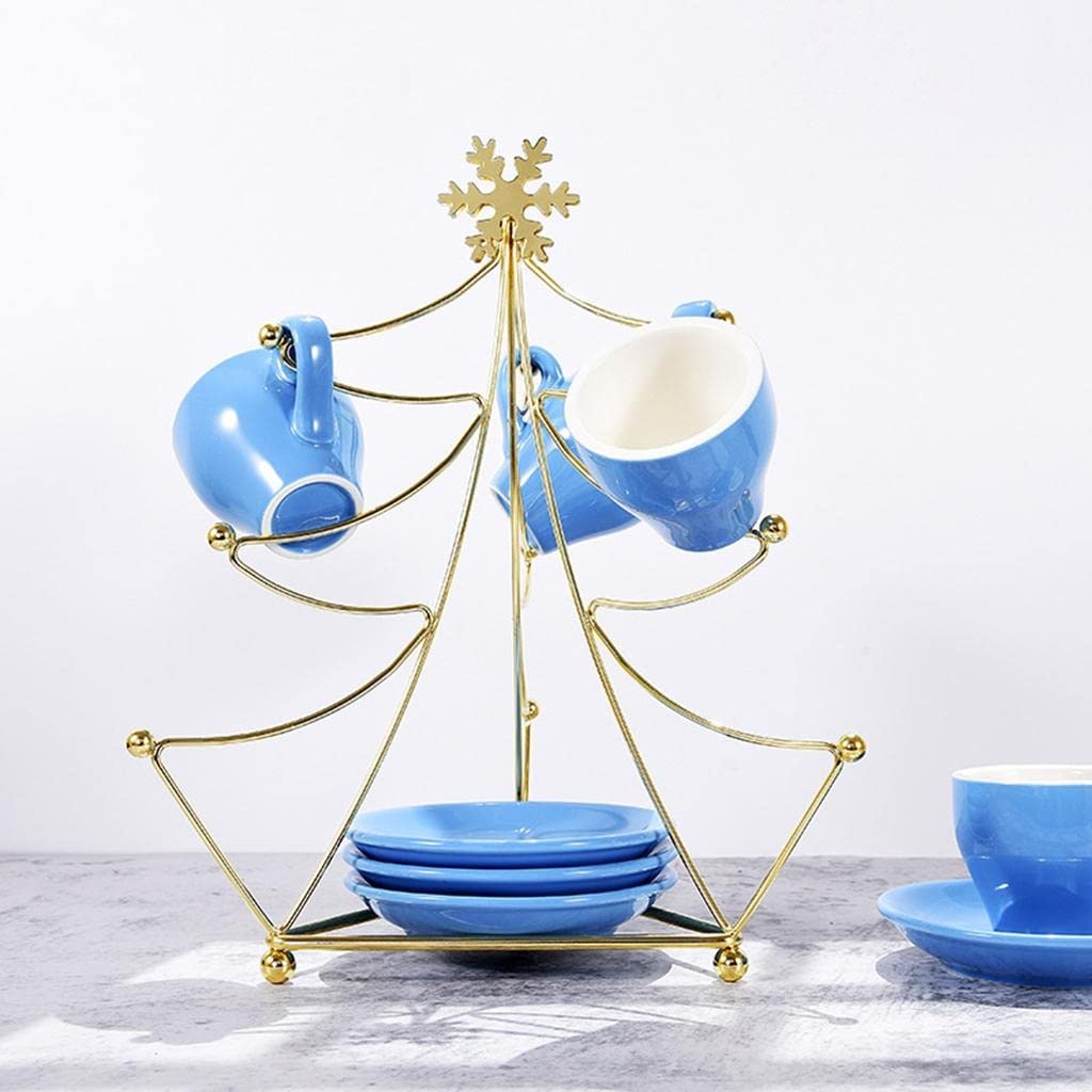 Gold Coffee Cup Holder - 9.25x11.42 Inch Kitchen Countertop Organizer for Mugs, Tea Cups & Bar Accessories | Perfect for Home, Office & Coffee Shop Use