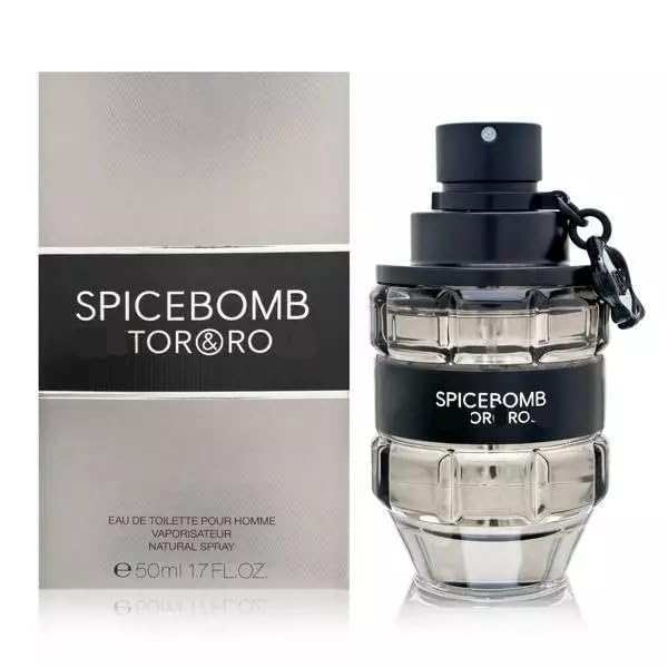 Spicebomb Eau de Toilette for Men - 1.7 Fl Oz Woody Spicy Cologne - Long Lasting Fragrance for Date Night & Special Occasions