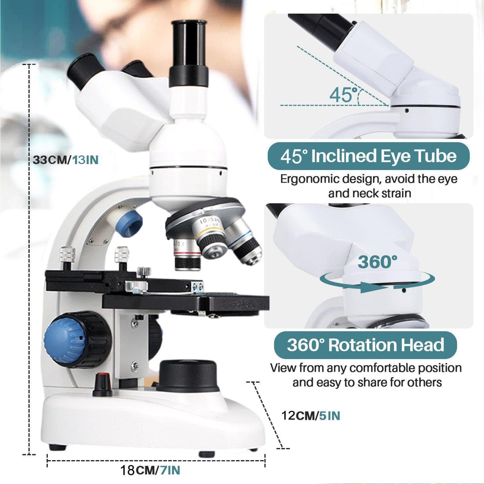 **Professional 30000x-70000x Portable Compound Trinocular Microscope Kit for Adults & Students – Includes E-Eyepiece, Storage Bag & Phone Stand – Perfect for Lab Research, Science Education & Home Learning (50000X Magnification)**    *(Ideal for Biology Studies, Classroom Experiments, Hobbyists & STEM Enthusiasts – Great Gift for Boys & Girls!)*