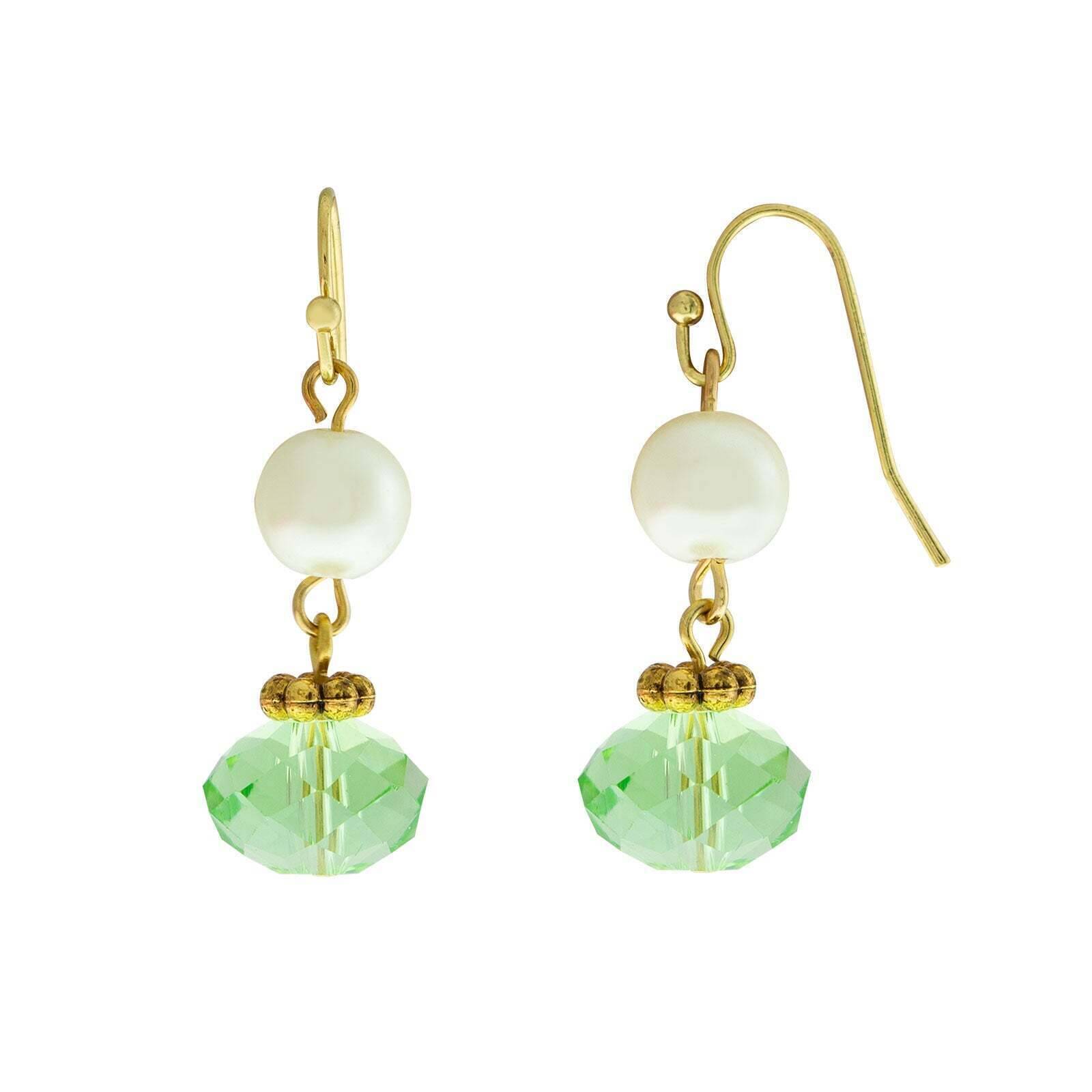 1928 Jewelry Faux Pearl & Bead Drop Earrings for Women - Vintage Style Dangle Earrings for Party, Wedding & Evening Wear