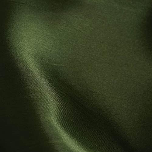 10-Piece 12 x 108 Inch Long Charmeuse Satin Table Runners - Bright Shiny Satin Silk Fabric for Wedding, Birthday Party, Baby Shower & Banquet Decor - Olive Green - Elegant Table Setting & Home Decor Accessories