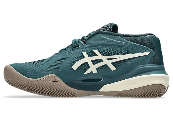 ASICS Men's Gel Resolution X Clay/Padel Tennis Shoes - Saxon Green/Birch | High-Performance Court Shoes for Clay & Padel Courts | Perfect for Competitive Play & Training