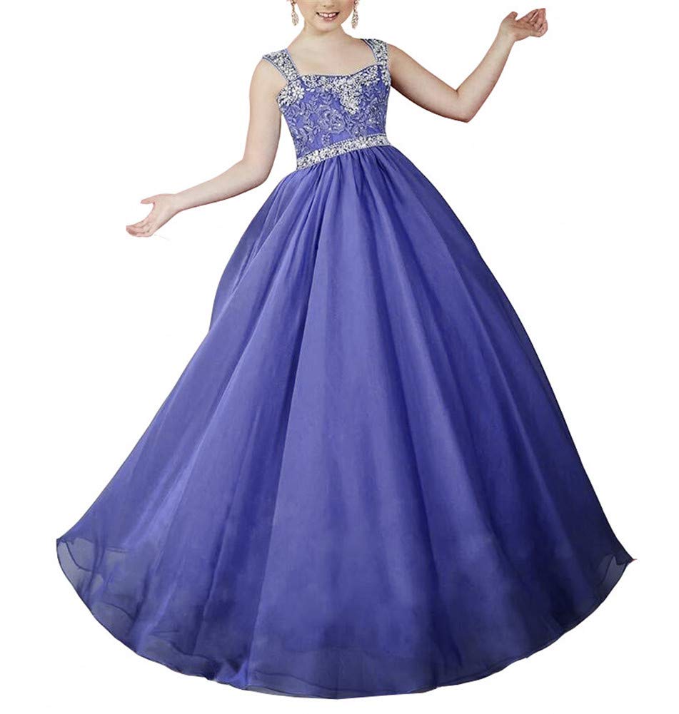 **Elegant Beaded Pageant Dresses for Girls – Strapless Organza Ball Gowns | Perfect for Pageants, Weddings & Special Occasions**