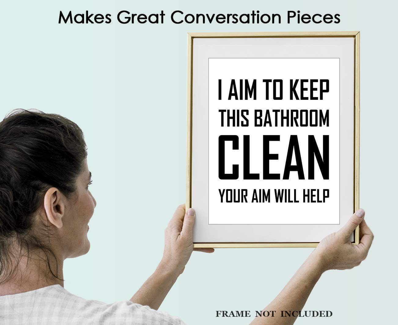 Farmhouse Bathroom Wall Art - Funny 8x10 Print for Home Decor & Gifts