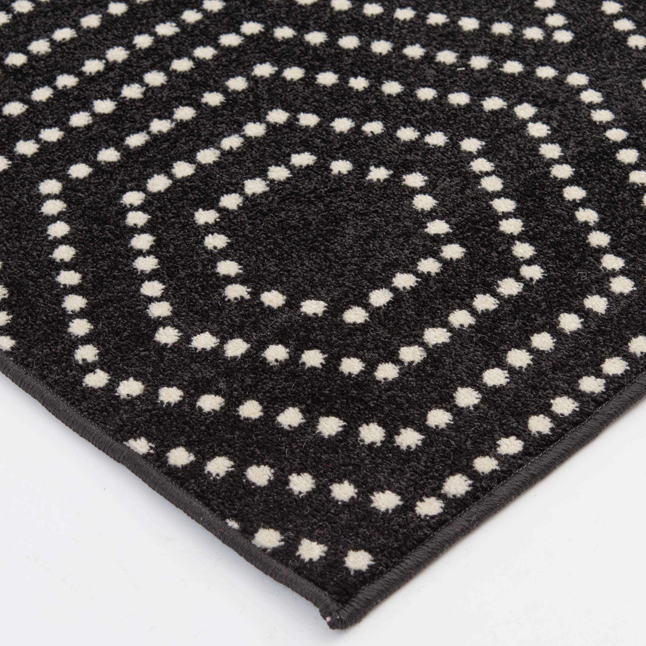 Tecopa Kaharie 2' x 3' Black Geometric Area Rug - Non-Slip Indoor Outdoor Carpet for Living Room, Bedroom, Patio & Entryway Decor
