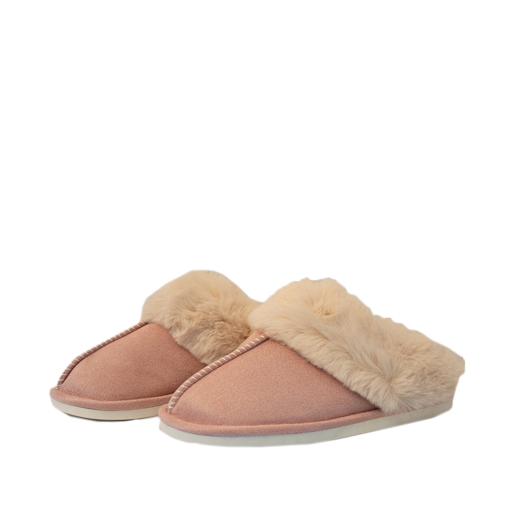 FLOOF Women's Warm Plush Furry Slippers - Cozy Indoor/Outdoor House Shoes for Winter, Pink - Perfect for Home, Office & Travel Comfort