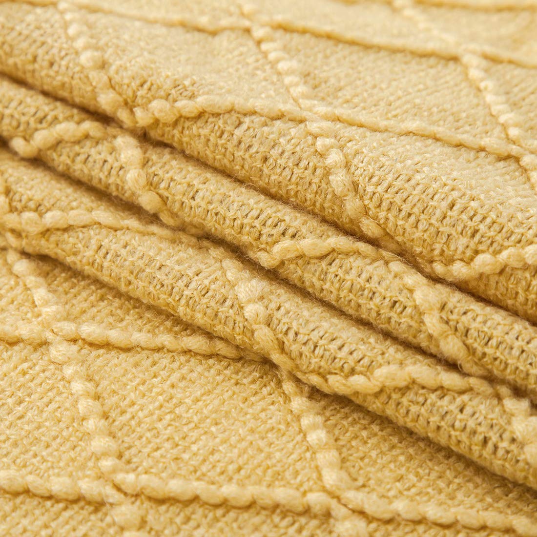 TREELY Soft Knit Throw Blanket with Tassels - 50