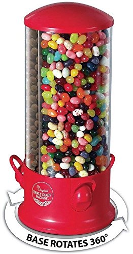 Handy Gourmet Triple Candy Machine Dispenser - 3 Compartment Gumball & Snack Vending Machine for Home, Office, or Party Use (USA Shipped)